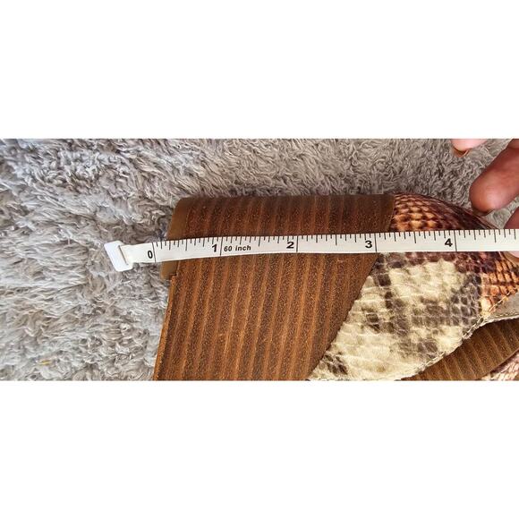 Jessica Simpson Leather Open Toe Ankle Strap Wedge Stacked Heels Shoes 8M 38.5 - Picture 7 of 7